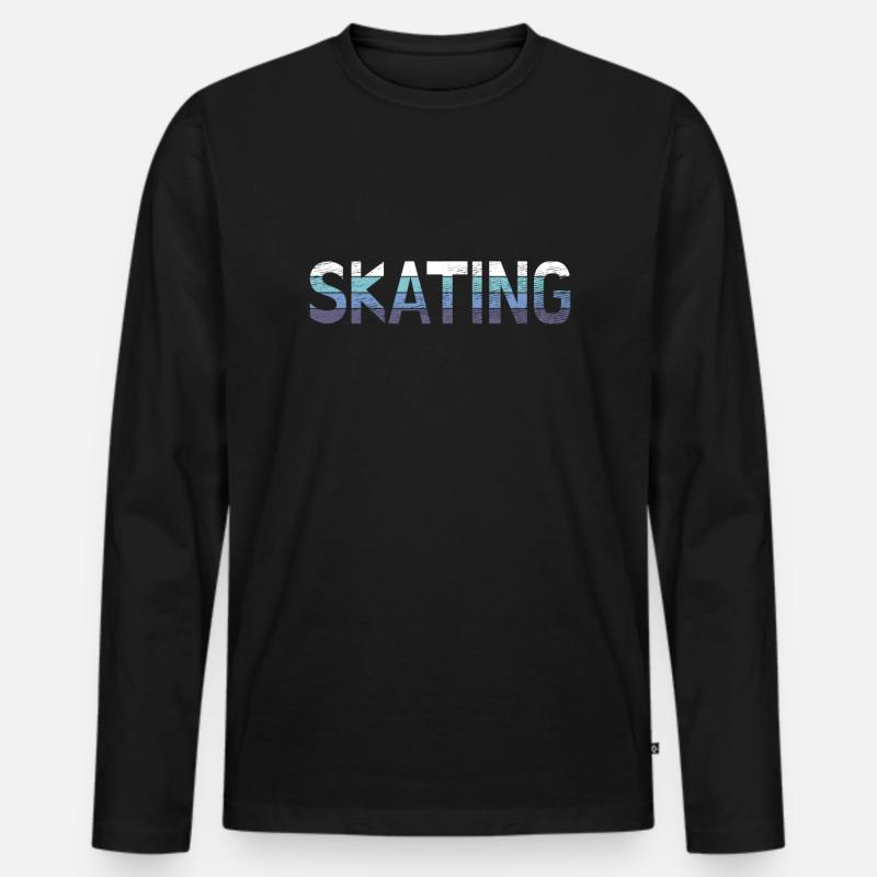 Skating - Männer Premium Bio Langarmshirt - Schwarz