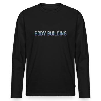 Body building - Men's Premium Organic Long Sleeve Shirt - black - Front - Nico (187cm)