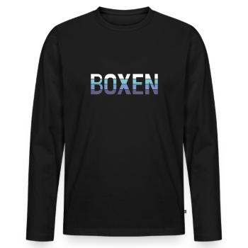 Boxe - T-shirt manches longues Premium bio Homme - noir - Devant - Nico (187cm)