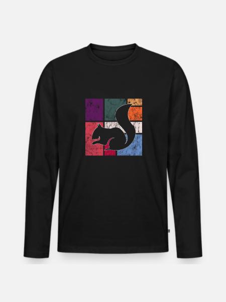 Écureuil - T-shirt manches longues Premium bio Homme - noir