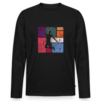 Sing - Men's Premium Organic Long Sleeve Shirt - black - Front - Nico (187cm)