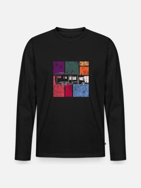 Camping - T-shirt manches longues Premium bio Homme - noir
