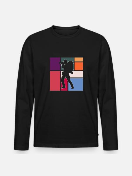 Photography - Men's Premium Organic Long Sleeve Shirt - black