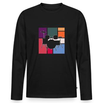 Percussion - T-shirt manches longues Premium bio Homme - noir - Devant - Nico (187cm)