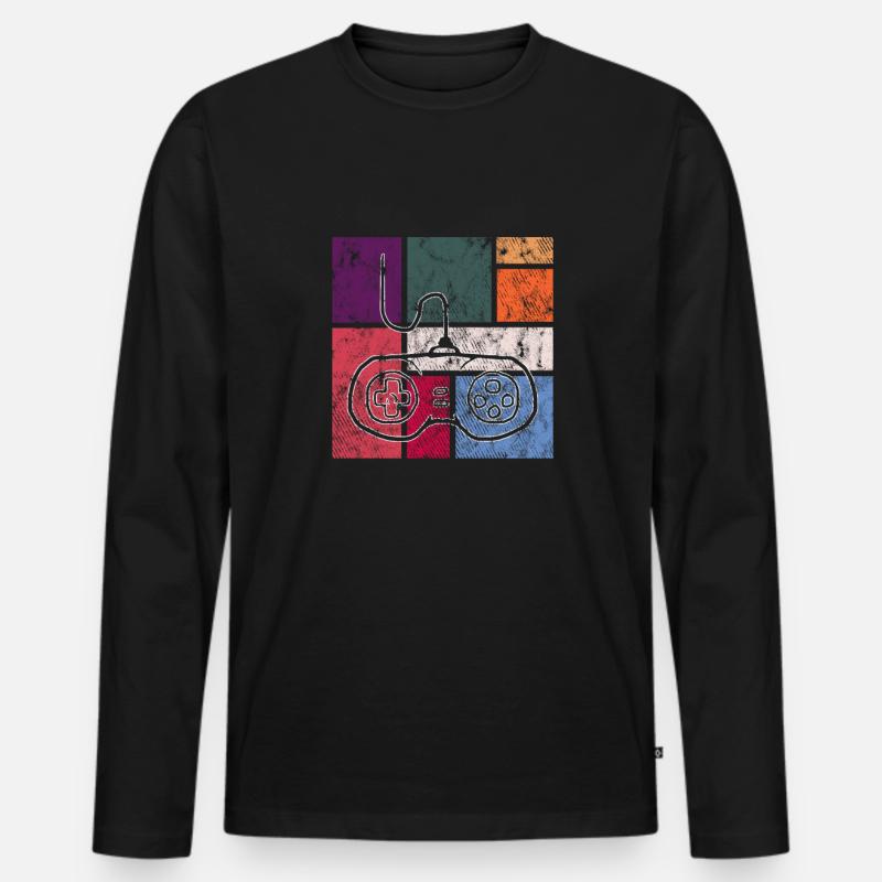 Gaming - Männer Premium Bio Langarmshirt - Schwarz