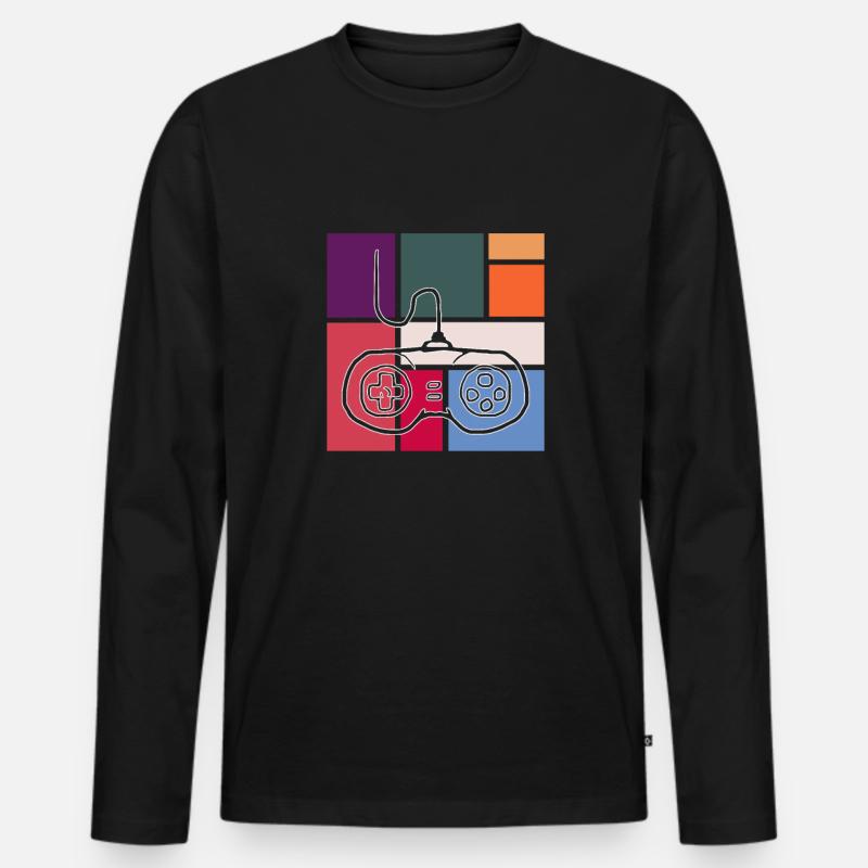 Gaming - Männer Premium Bio Langarmshirt - Schwarz