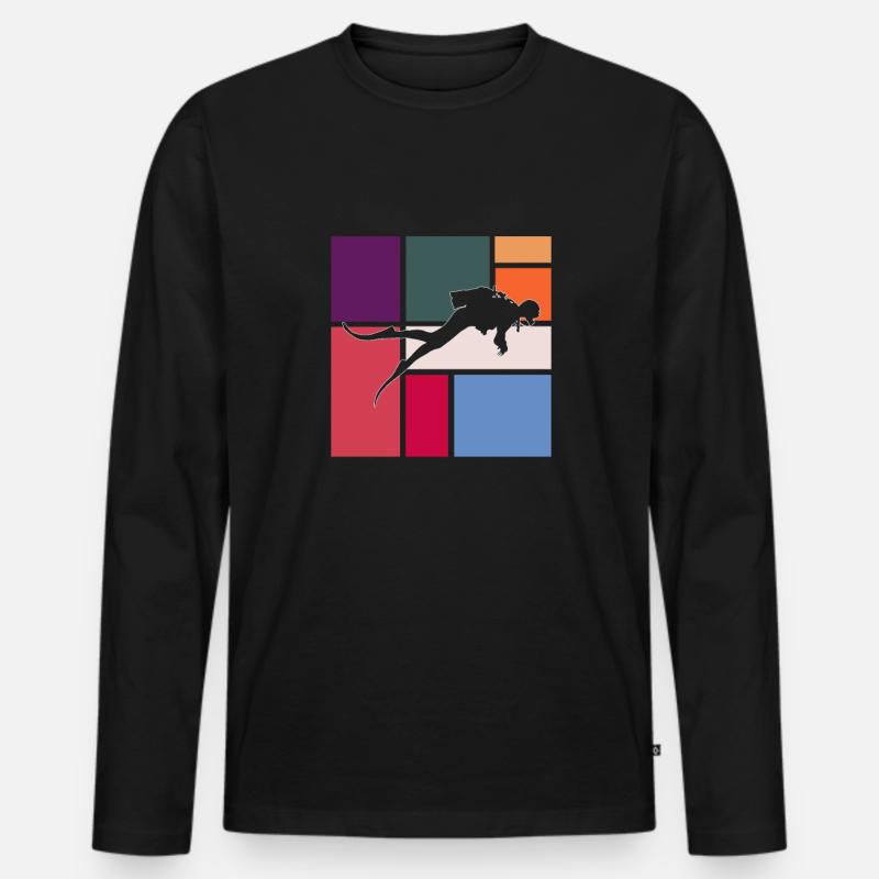 Tauchen - Männer Premium Bio Langarmshirt - Schwarz