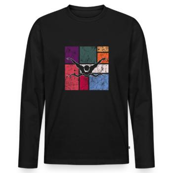 Nager - T-shirt manches longues Premium bio Homme - noir - Devant - Nico (187cm)