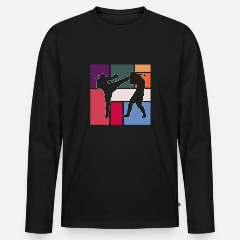 Kampfsport - Männer Premium Bio Langarmshirt - Schwarz