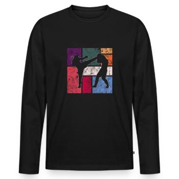 Arts martiaux - T-shirt manches longues Premium bio Homme - noir - Devant - Nico (187cm)