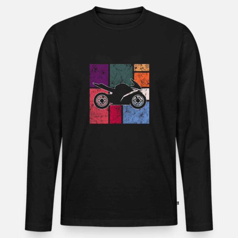 Motorrad - Männer Premium Bio Langarmshirt - Schwarz
