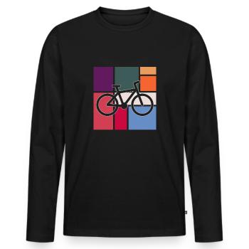 Bicyclette - T-shirt manches longues Premium bio Homme - noir - Devant - Nico (187cm)