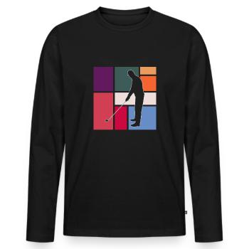 Golfe - T-shirt manches longues Premium bio Homme - noir - Devant - Nico (187cm)