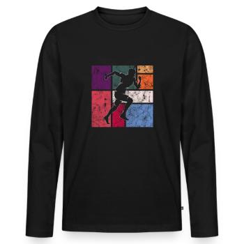 Jog - Men's Premium Organic Long Sleeve Shirt - black - Front - Nico (187cm)