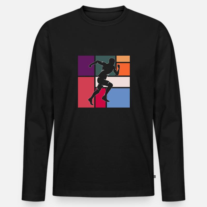Joggen - Männer Premium Bio Langarmshirt - Schwarz