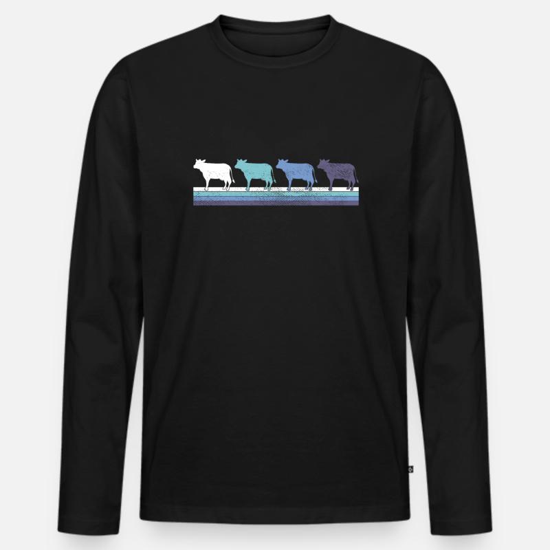 Kuh - Männer Premium Bio Langarmshirt - Schwarz