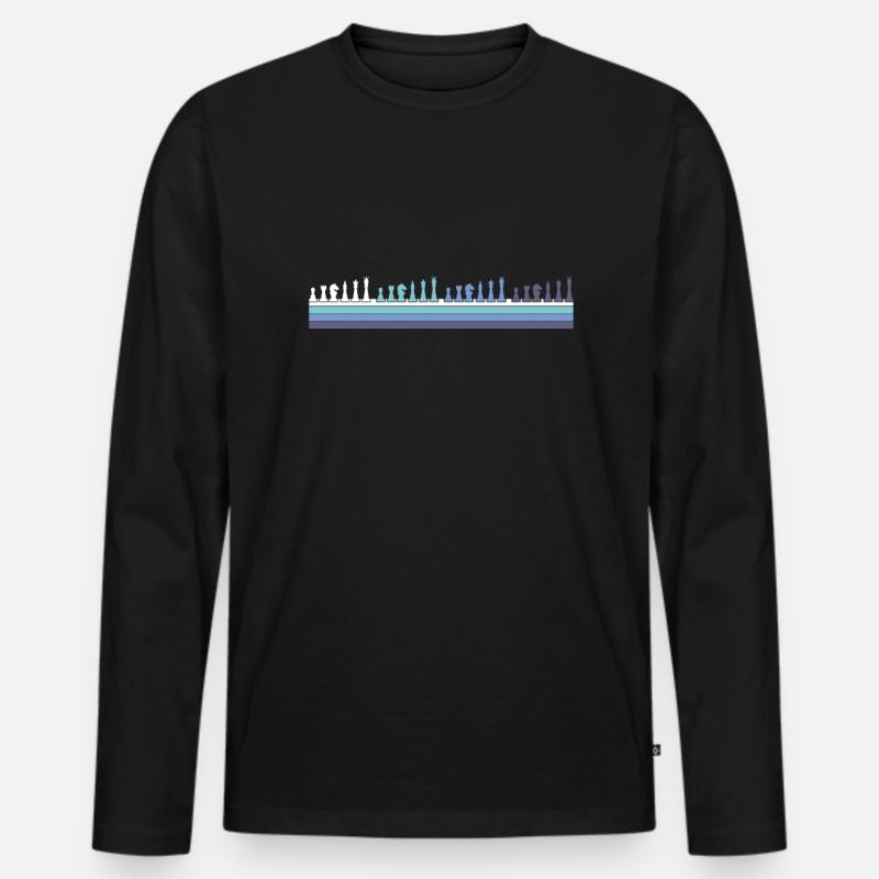 Schach - Männer Premium Bio Langarmshirt - Schwarz