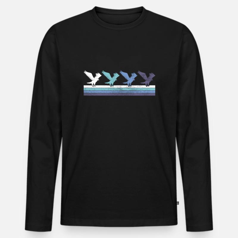 Adler - Männer Premium Bio Langarmshirt - Schwarz