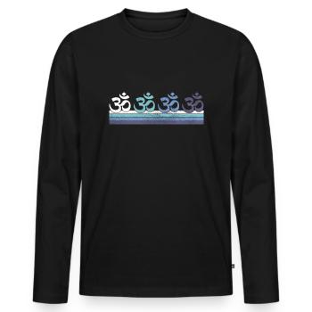 Méditation - T-shirt manches longues Premium bio Homme - noir - Devant - Nico (187cm)