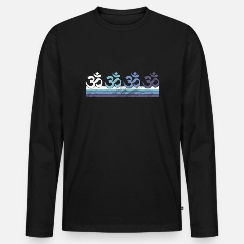 Meditation - Männer Premium Bio Langarmshirt - Schwarz