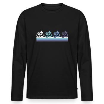 Méditation - T-shirt manches longues Premium bio Homme - noir - Devant - Nico (187cm)