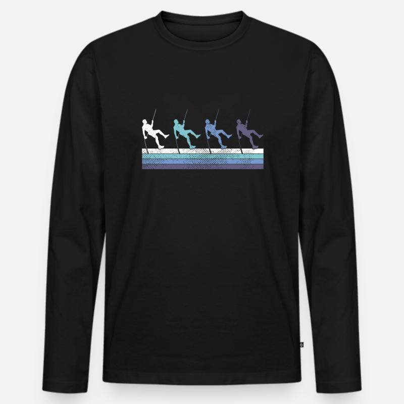 Klettern - Männer Premium Bio Langarmshirt - Schwarz