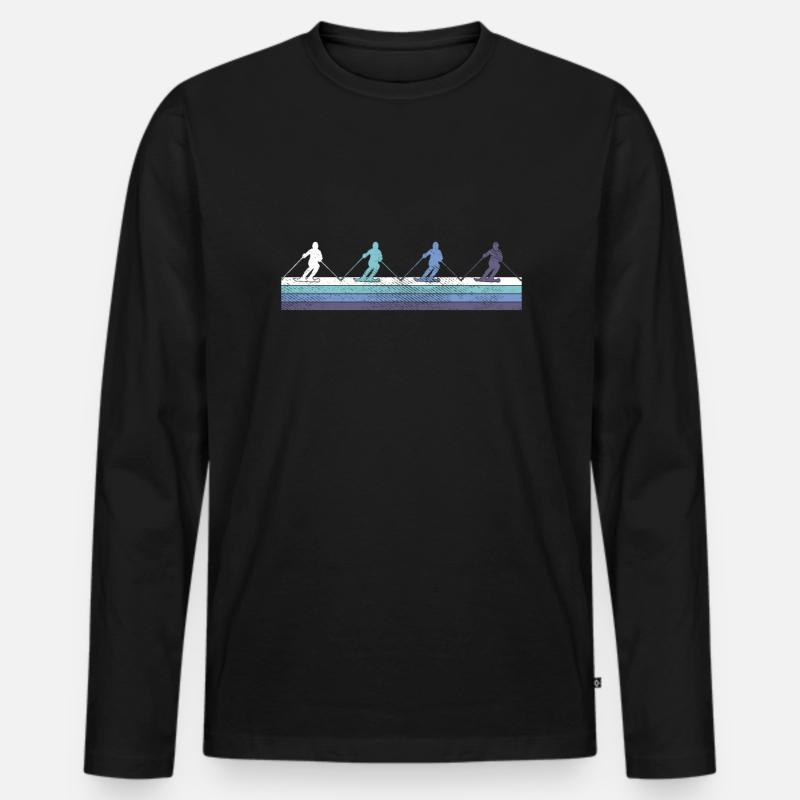 Ski - Männer Premium Bio Langarmshirt - Schwarz