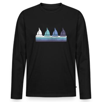 Sail - Men's Premium Organic Long Sleeve Shirt - black - Front - Nico (187cm)