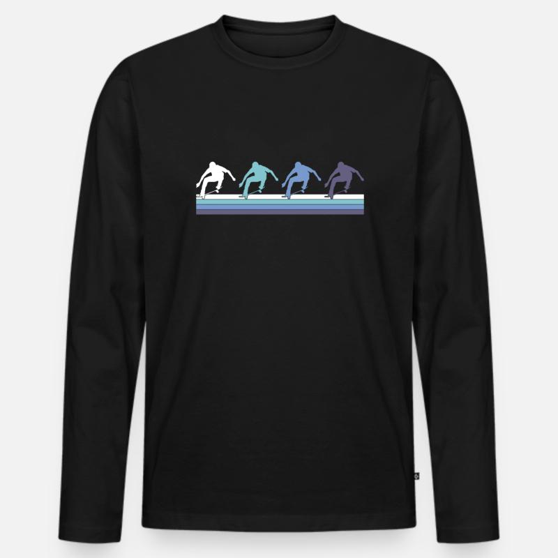 Skaten - Männer Premium Bio Langarmshirt - Schwarz