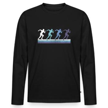 Jog - Men's Premium Organic Long Sleeve Shirt - black - Front - Nico (187cm)