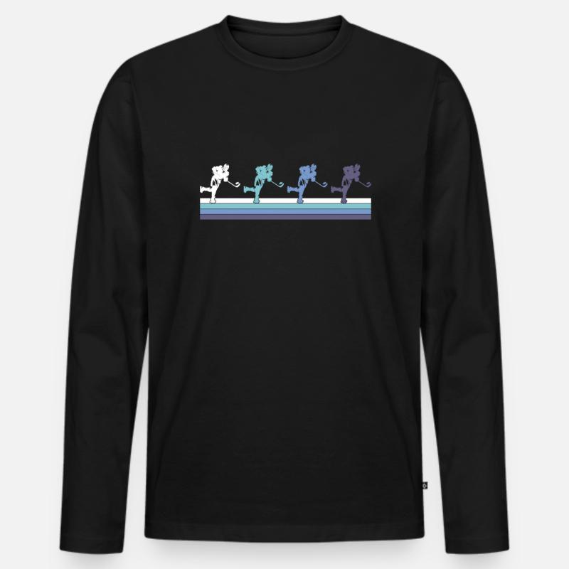 Eishockey - Männer Premium Bio Langarmshirt - Schwarz