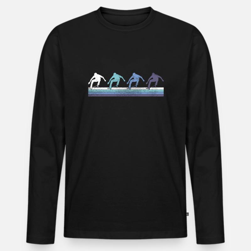 Skaten - Männer Premium Bio Langarmshirt - Schwarz