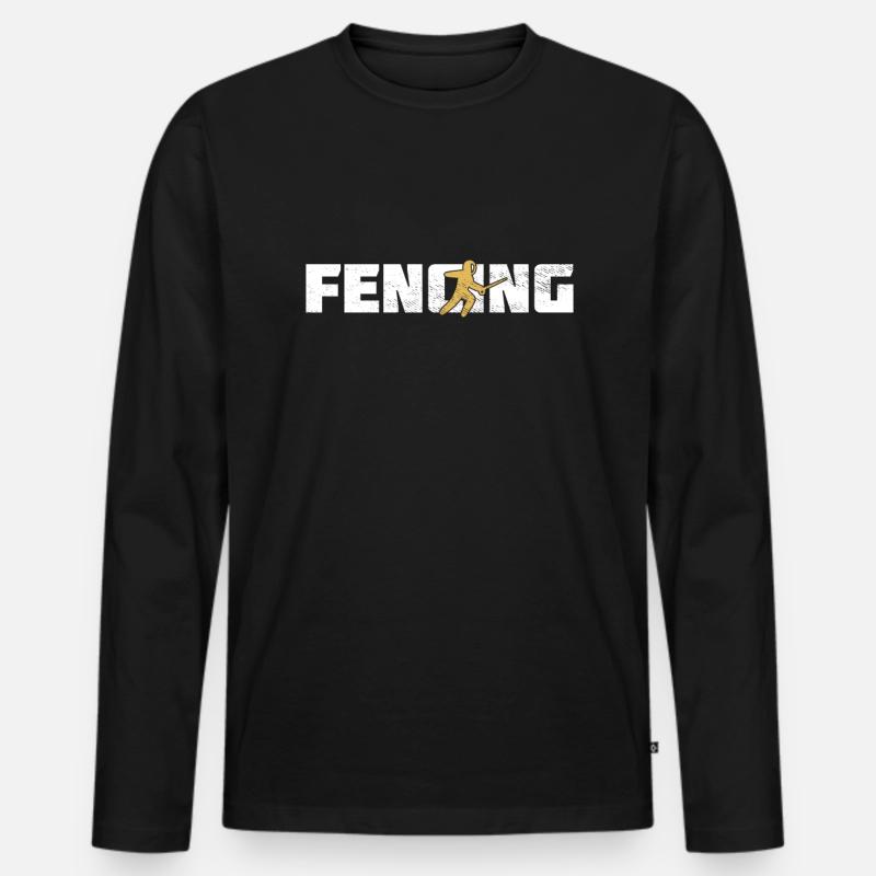 Fechten - Männer Premium Bio Langarmshirt - Schwarz