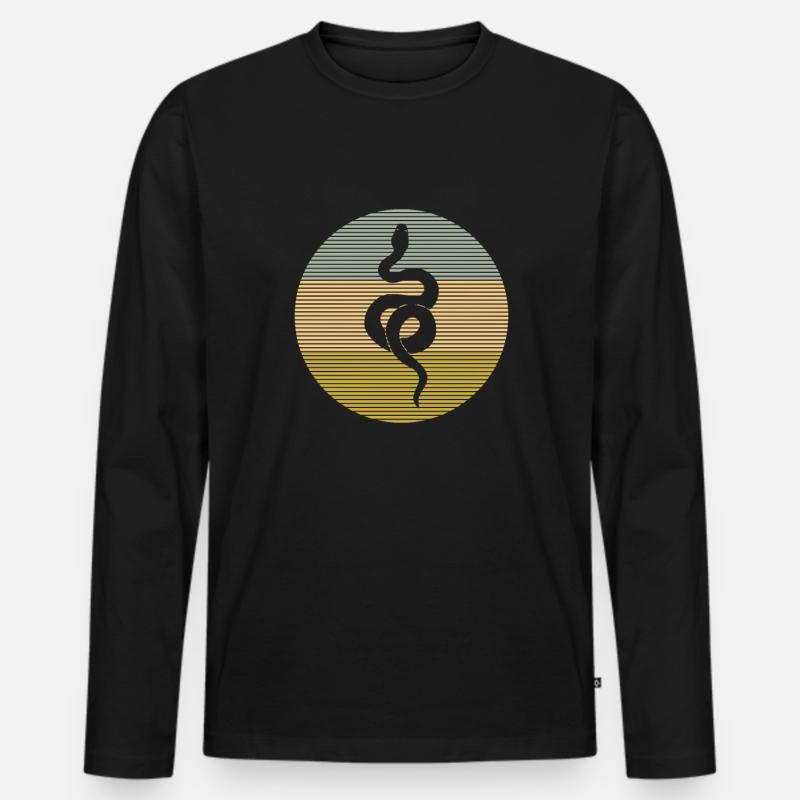 Schlange - Männer Premium Bio Langarmshirt - Schwarz