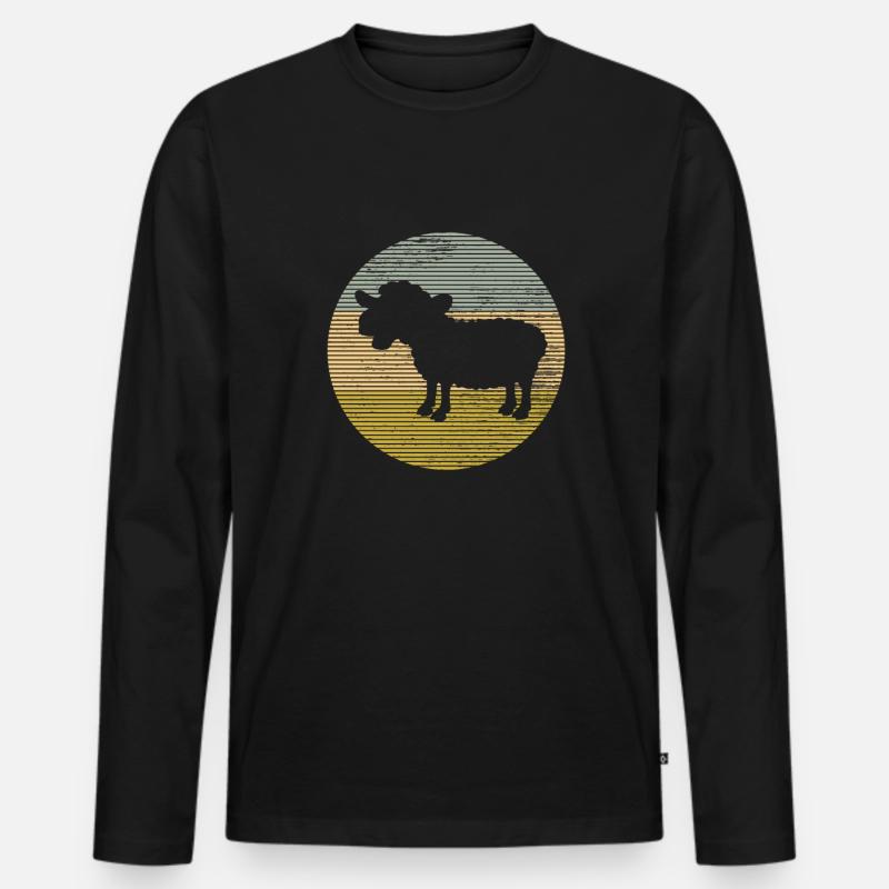 Schaf - Männer Premium Bio Langarmshirt - Schwarz