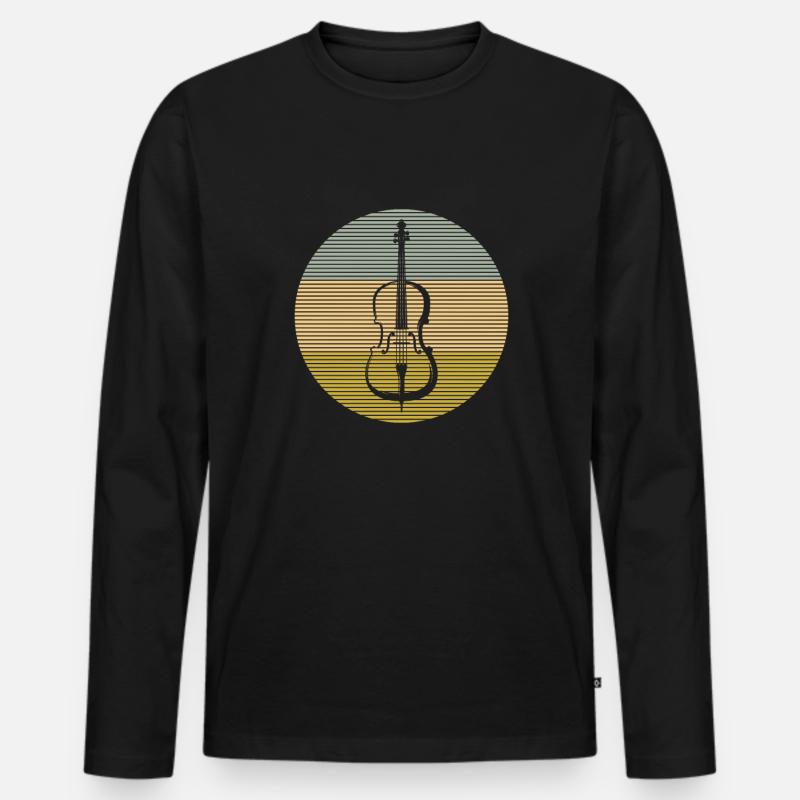 Geige - Männer Premium Bio Langarmshirt - Schwarz