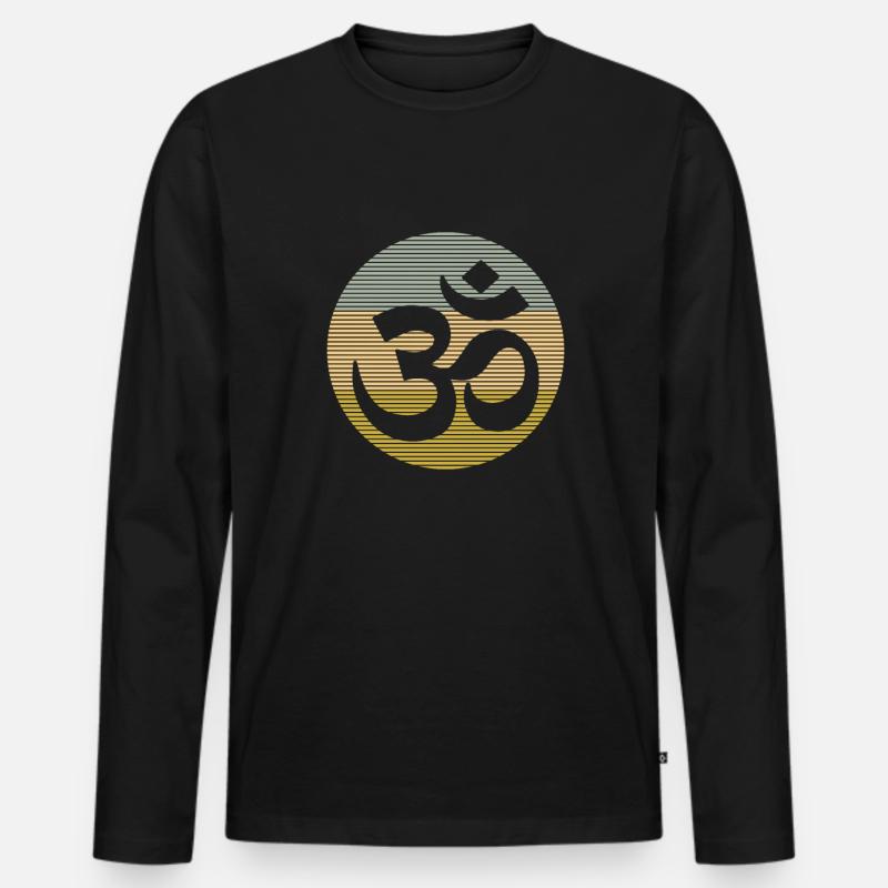 Meditation - Männer Premium Bio Langarmshirt - Schwarz