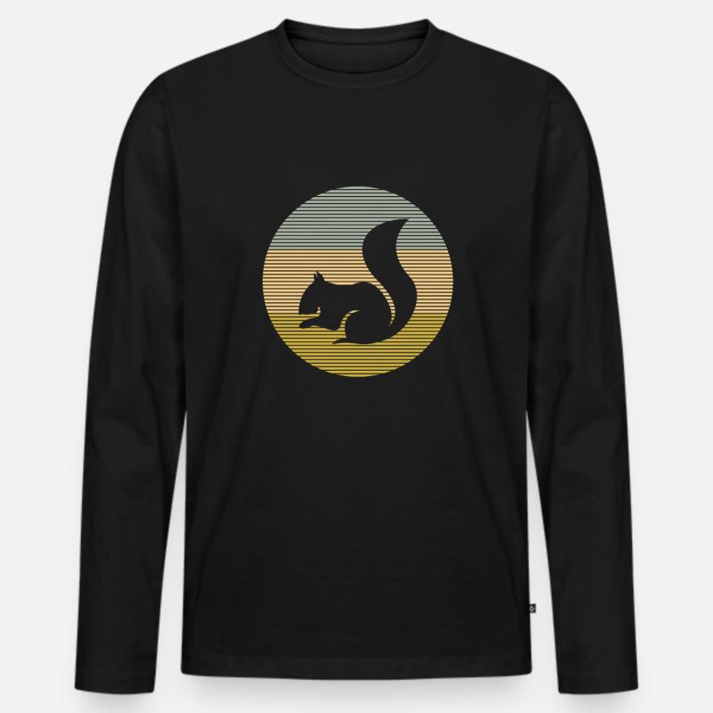 Eichhörnchen - Männer Premium Bio Langarmshirt - Schwarz