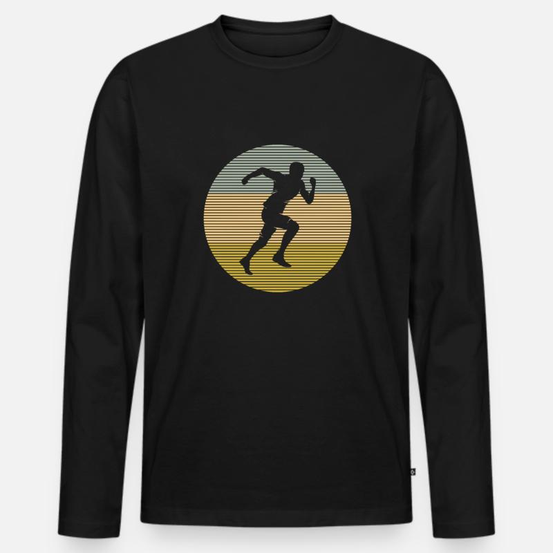 Joggen - Männer Premium Bio Langarmshirt - Schwarz