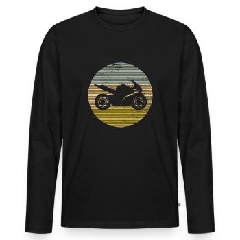 Motocicleta - Camiseta ecológica prémium de manga larga para hombre - negro - delante - Nico (187cm)