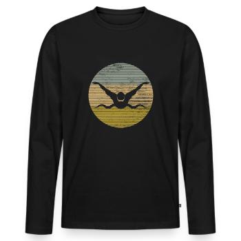 Nager - T-shirt manches longues Premium bio Homme - noir - Devant - Nico (187cm)