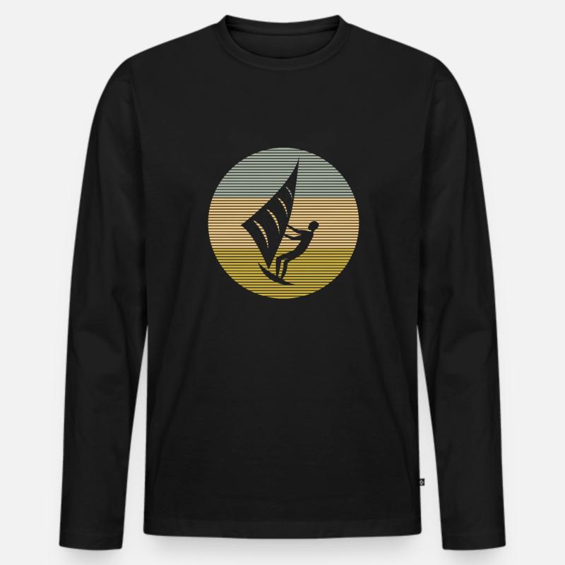 Kite - Männer Premium Bio Langarmshirt - Schwarz