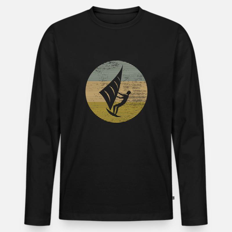 Kite - Männer Premium Bio Langarmshirt - Schwarz
