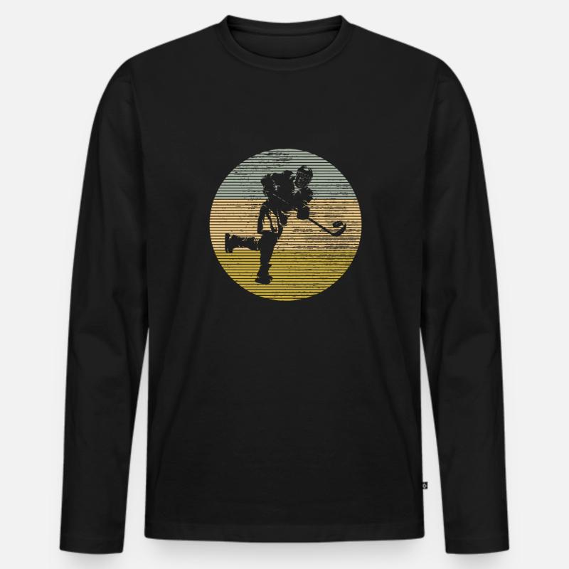 Eishockey - Männer Premium Bio Langarmshirt - Schwarz