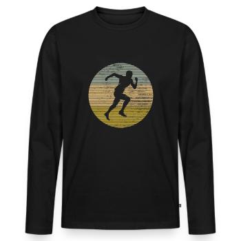Jog - Men's Premium Organic Long Sleeve Shirt - black - Front - Nico (187cm)