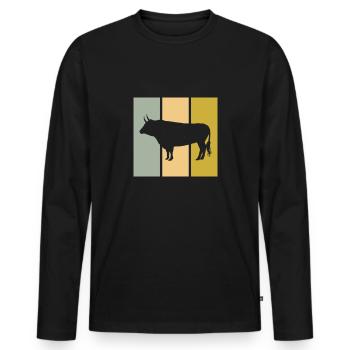 Stier - Männer Premium Bio Langarmshirt - Schwarz - Vorne - Nico (187cm)