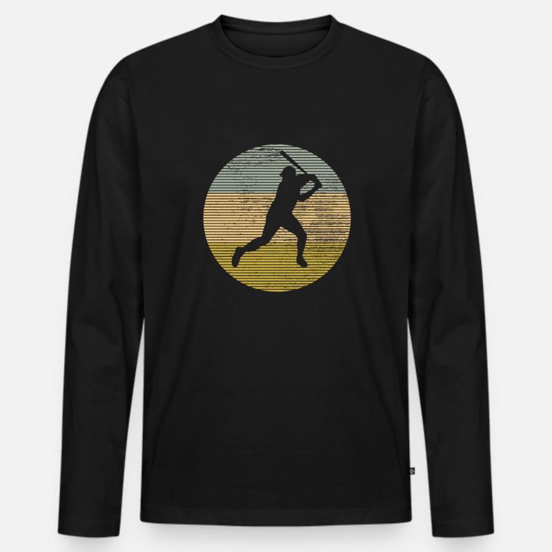 Baseball - Männer Premium Bio Langarmshirt - Schwarz