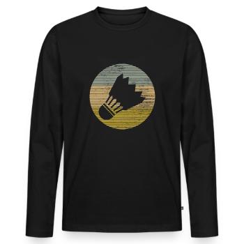 Federball - Männer Premium Bio Langarmshirt - Schwarz - Vorne - Nico (187cm)