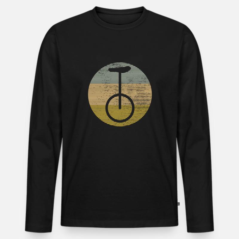 Einrad - Männer Premium Bio Langarmshirt - Schwarz