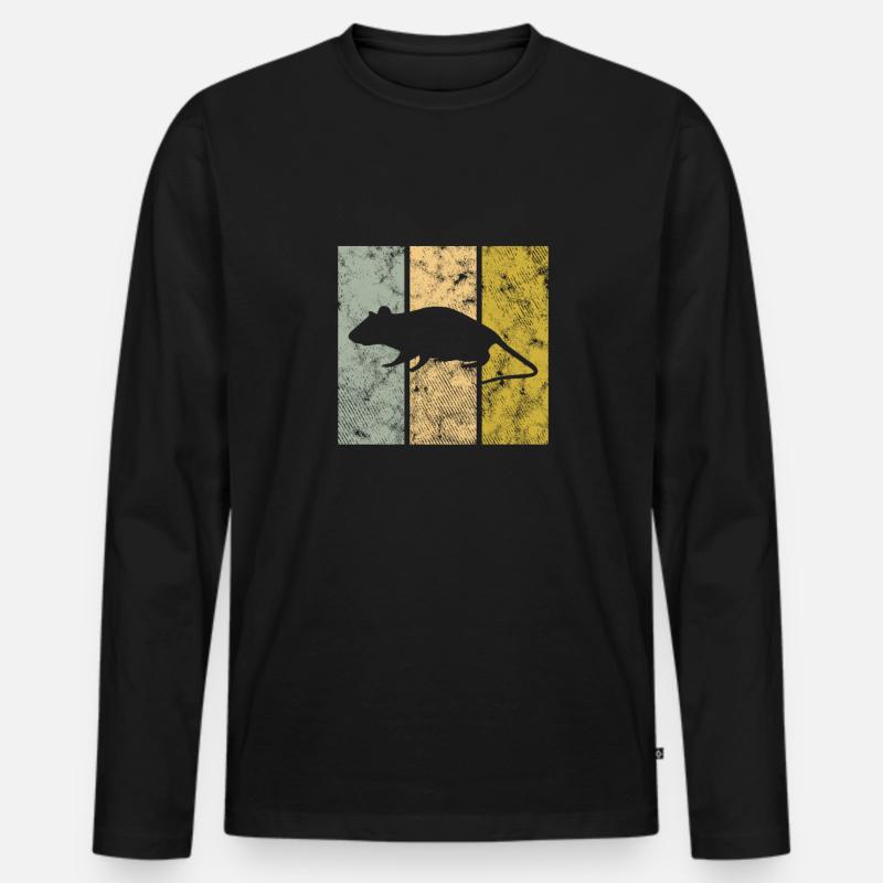 Maus - Männer Premium Bio Langarmshirt - Schwarz